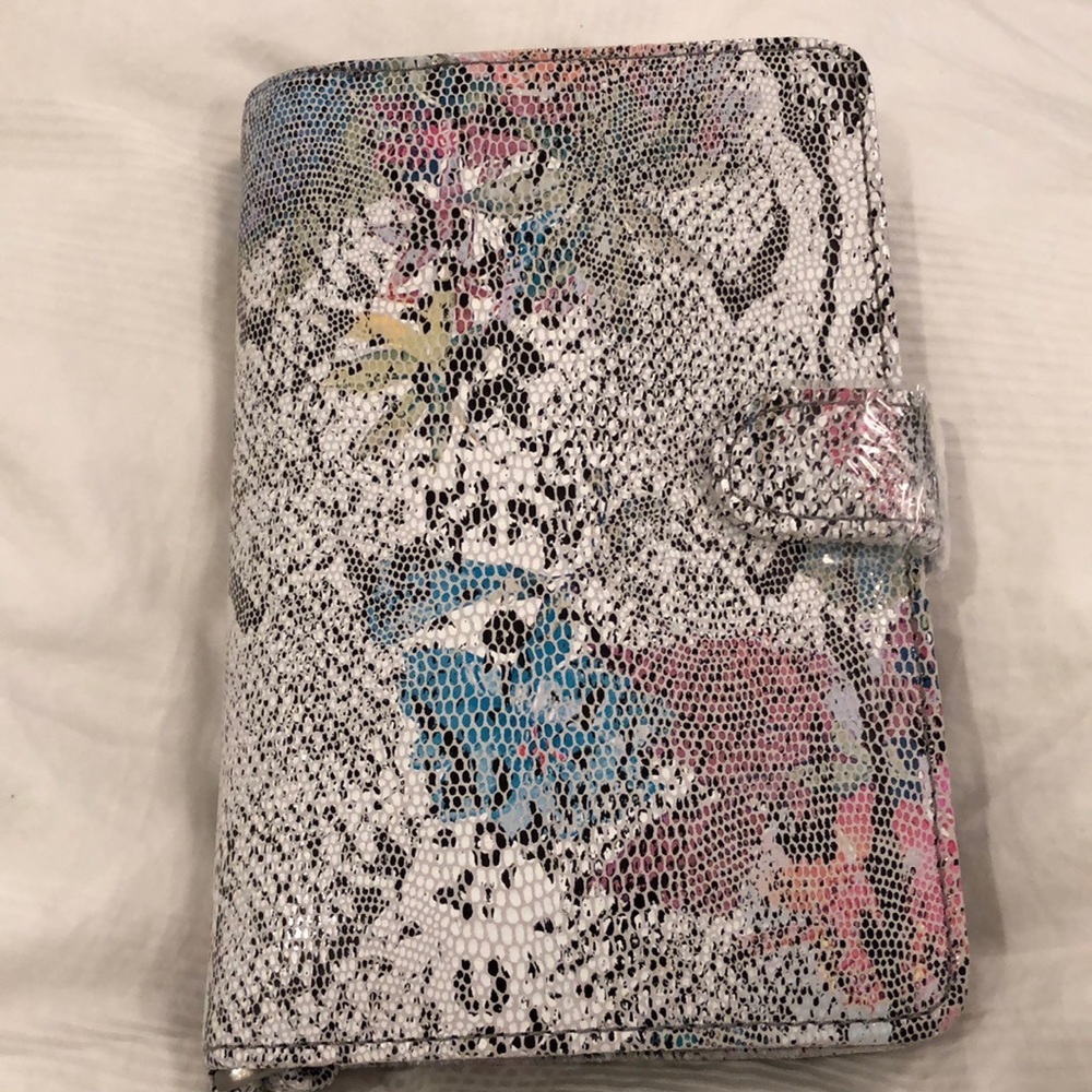 HOBO Multicolor Floral Snake-Print Wallet — White, Pink, Blue, Yellow